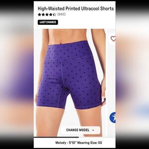 Fabletics Purple and Black Bike Shorts with Wide Waistband
